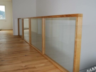 Geländer Glasfüllung Holz