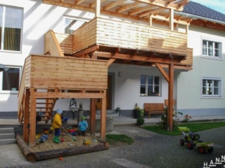 Holz Balkon Sandkiste