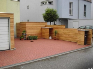 Mistkübel Holzverkleidung Außen